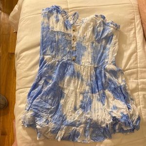 Brand new blue and white tie dye baby doll dress!